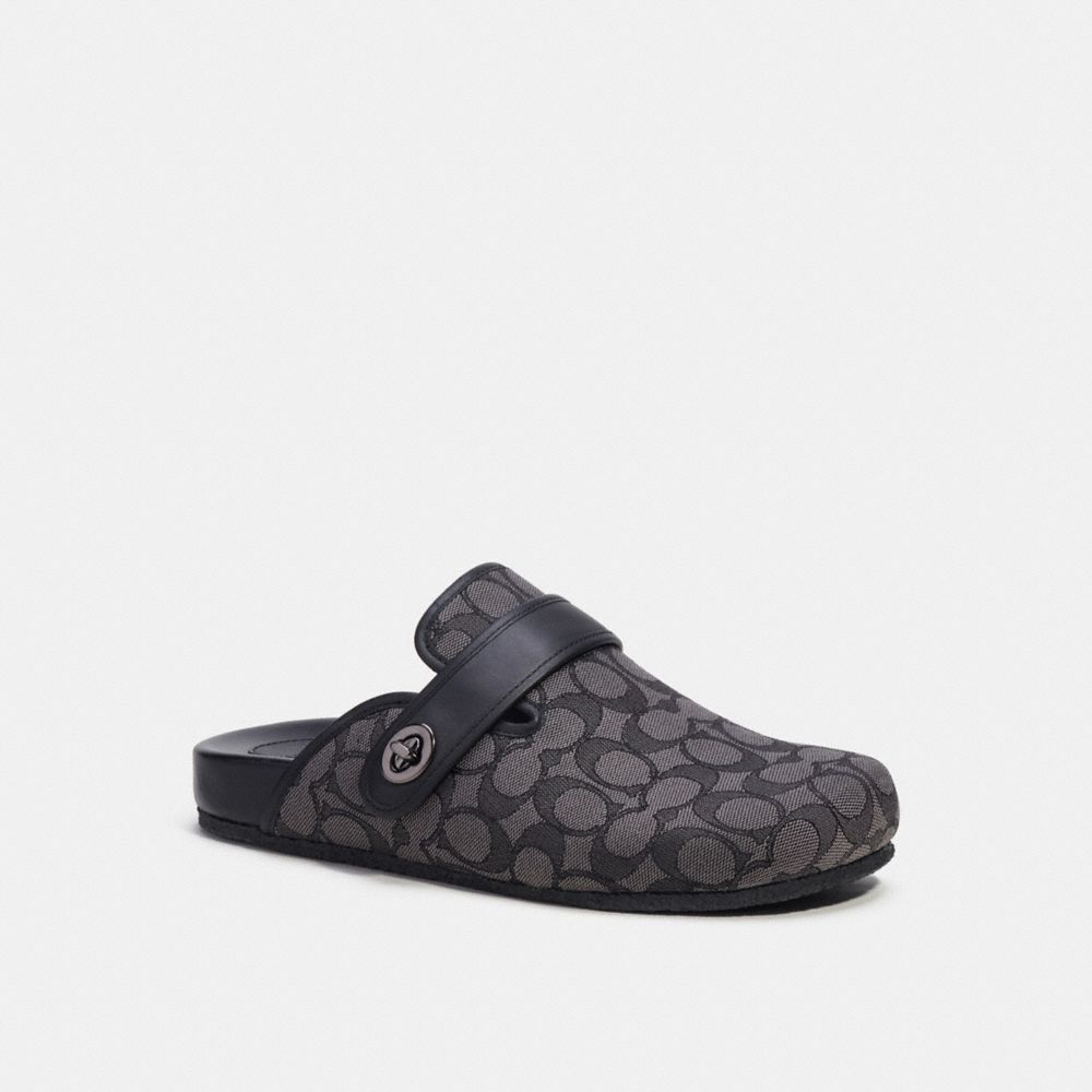 Sandálias Coach Clog In Signature Jacquard Masculino Cinzentas Pretas | DXACJFR-32