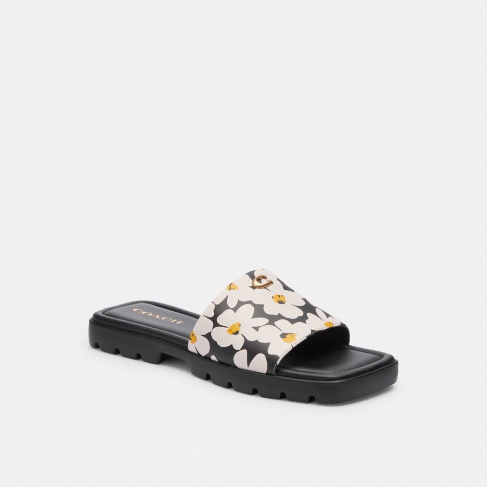 Sandálias Coach Florence Sandal With Floral Print Feminino Multicoloridas | BWZJGSR-89