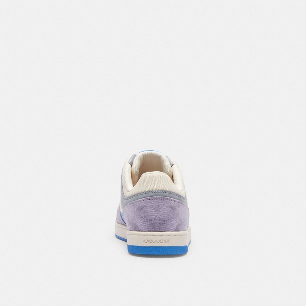 Sapatilhas Coach C201 Low Top Sneaker In Signature Canvas Feminino Roxo | NXFBJLR-16