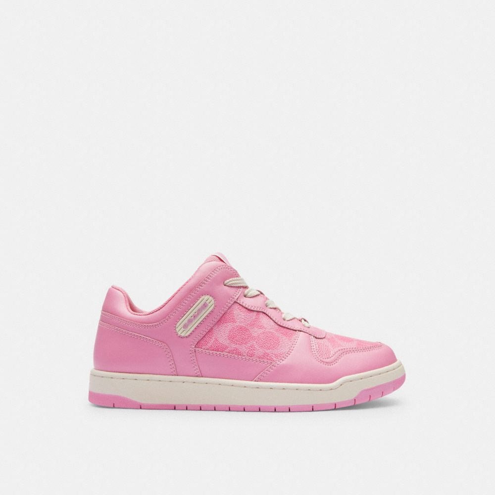 Sapatilhas Coach C201 Low Top Sneaker In Signature Canvas Feminino Rosa | RLNKIFY-07