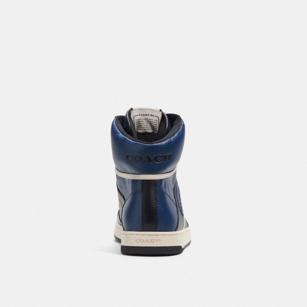 Sapatilhas Coach C202 High Top Sneaker Masculino Azuis Escuro | TZPRNUI-86