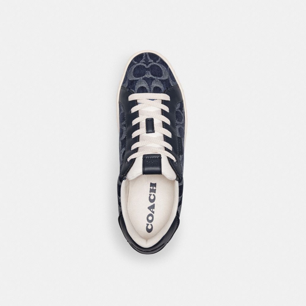 Sapatilhas Coach Lowline Low Top Sneaker In Signature Denim Feminino Azuis | WELQDXJ-71