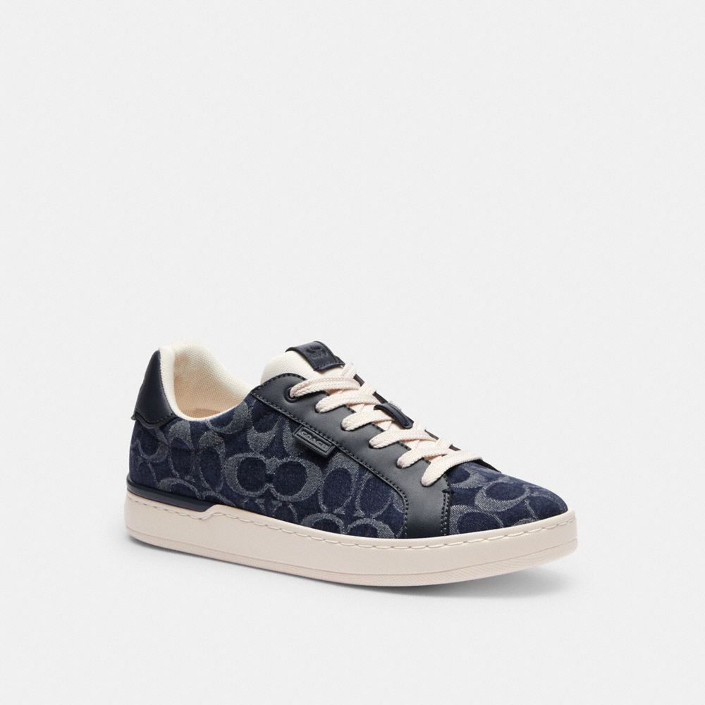 Sapatilhas Coach Lowline Low Top Sneaker In Signature Denim Feminino Azuis | WELQDXJ-71