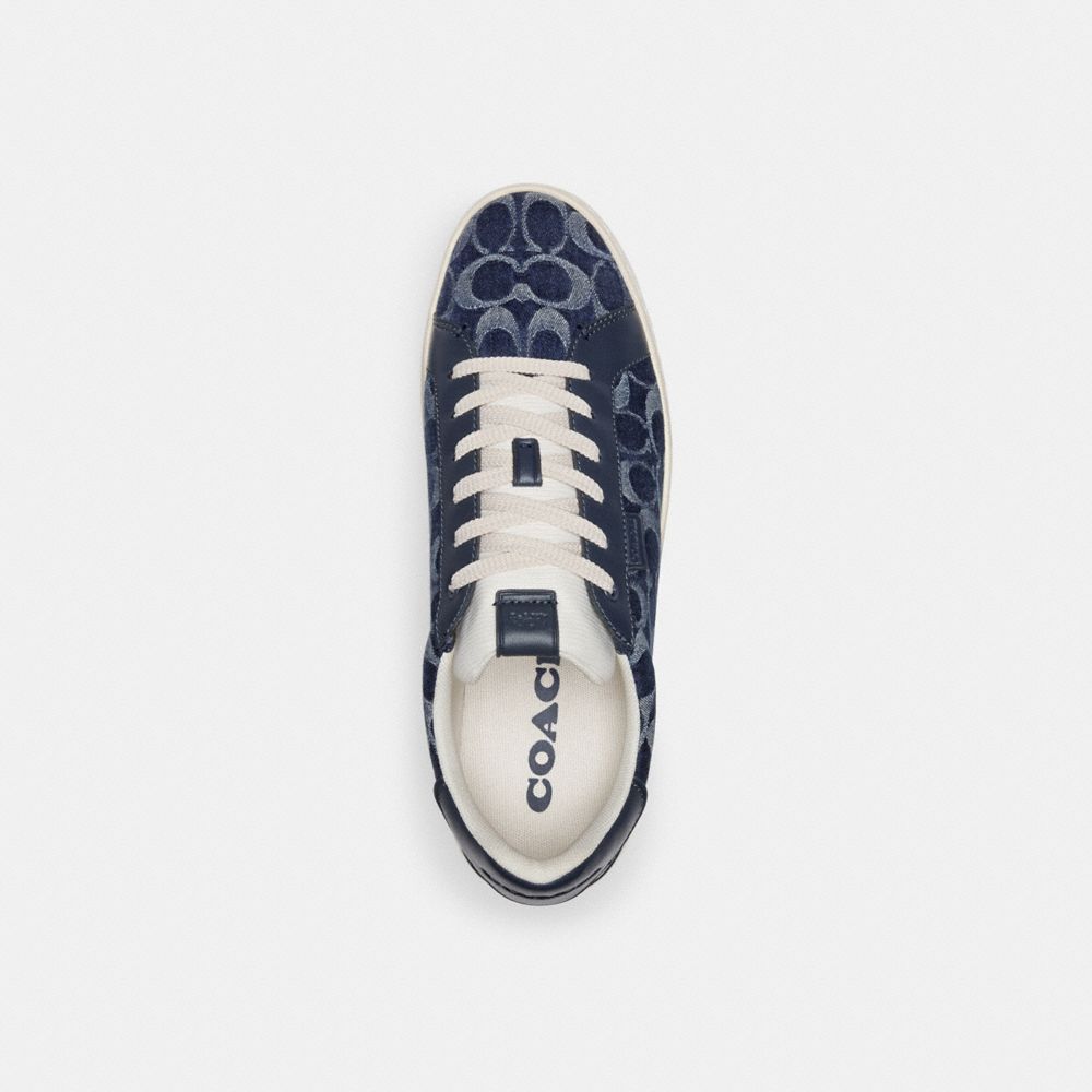 Sapatilhas Coach Lowline Low Top Sneaker In Signature Denim Masculino Azuis | WTXKVIE-39