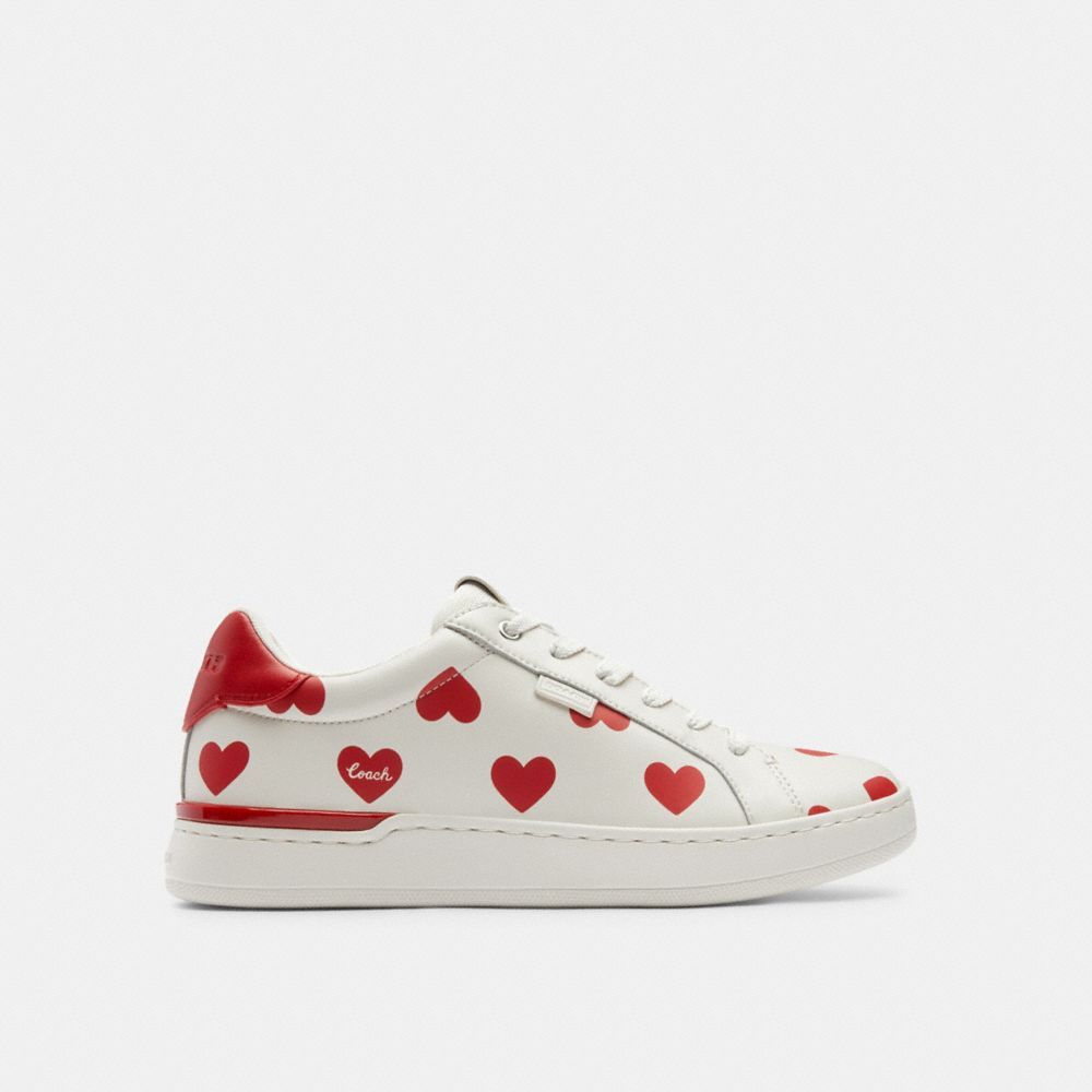 Sapatilhas Coach Lowline Low Top Sneaker With Valentine's Print Feminino Vermelhas | YRELUJQ-31