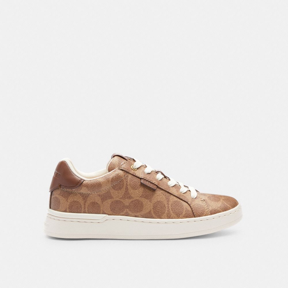 Sapatilhas Coach Lowline Luxe Low Top Sneaker Feminino Marrom | LJDAVFS-98