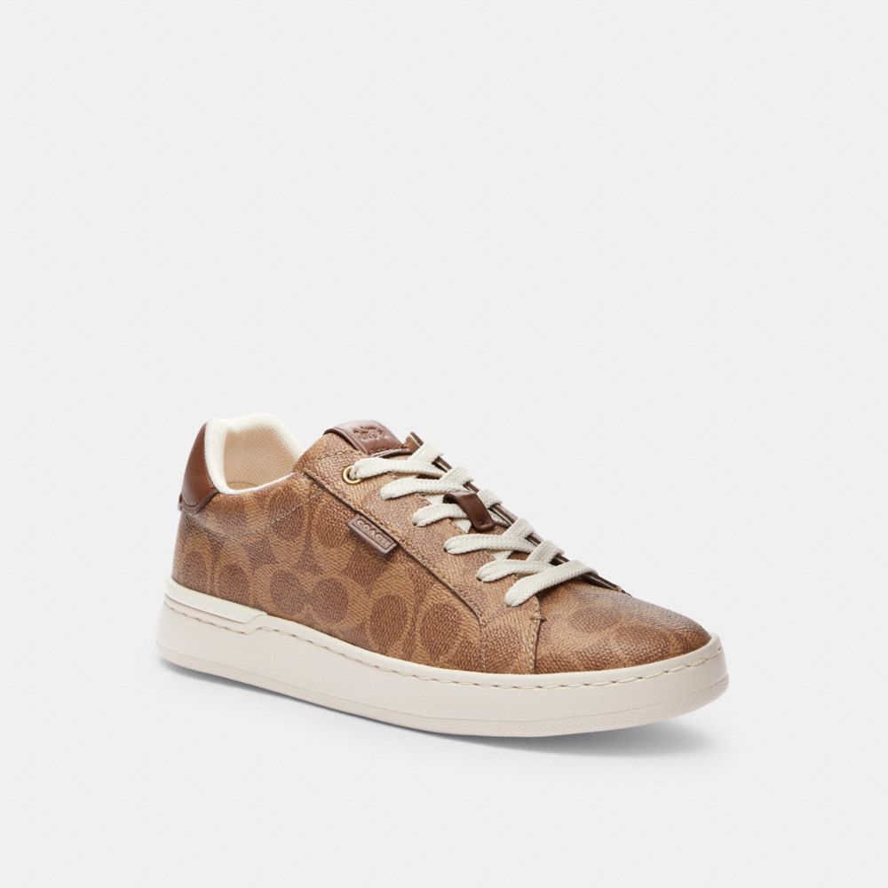 Sapatilhas Coach Lowline Luxe Low Top Sneaker Feminino Marrom | LJDAVFS-98