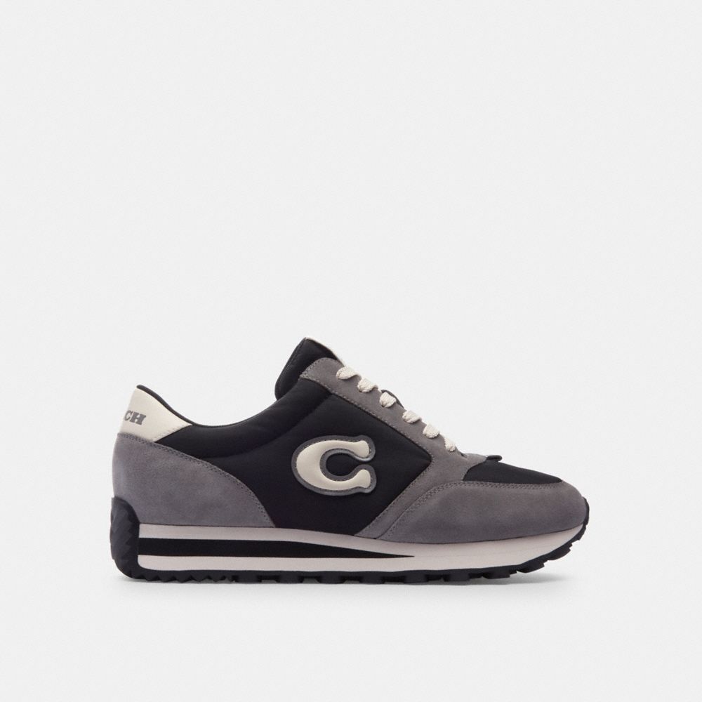 Sapatilhas Coach Runner Sneaker Masculino Pretas Cinzentas | EBFUOLM-59