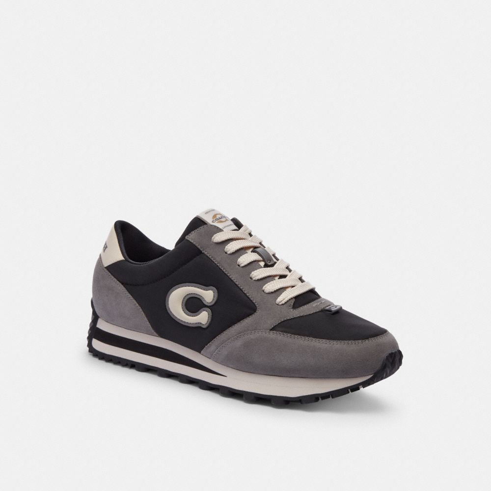 Sapatilhas Coach Runner Sneaker Masculino Pretas Cinzentas | EBFUOLM-59