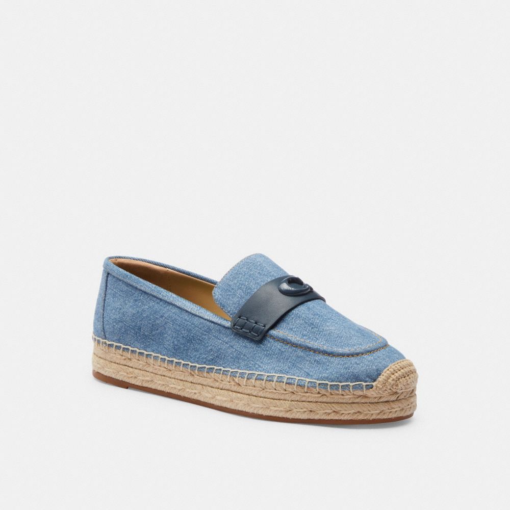 Sapatos Rasos Coach Camilla Espadrille Feminino Azul Anil Azuis | MAOLPRQ-45