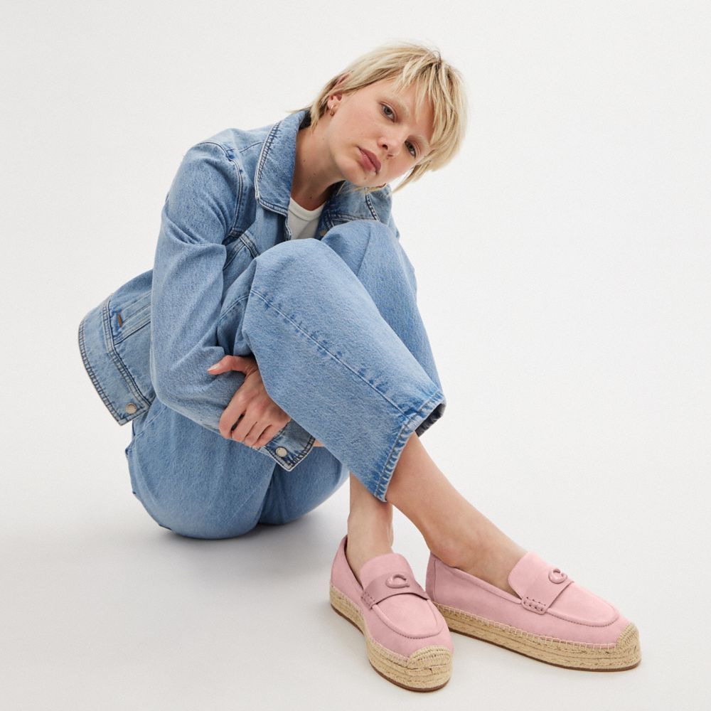 Sapatos Rasos Coach Camilla Espadrille Feminino Rosa | ORKZLTH-25