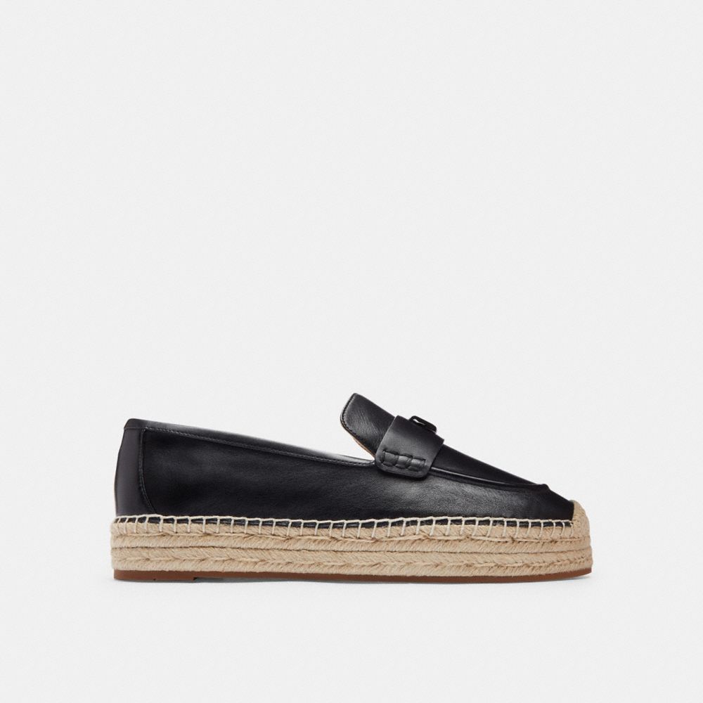 Sapatos Rasos Coach Camilla Espadrille Feminino Pretas | PIXJMVW-26