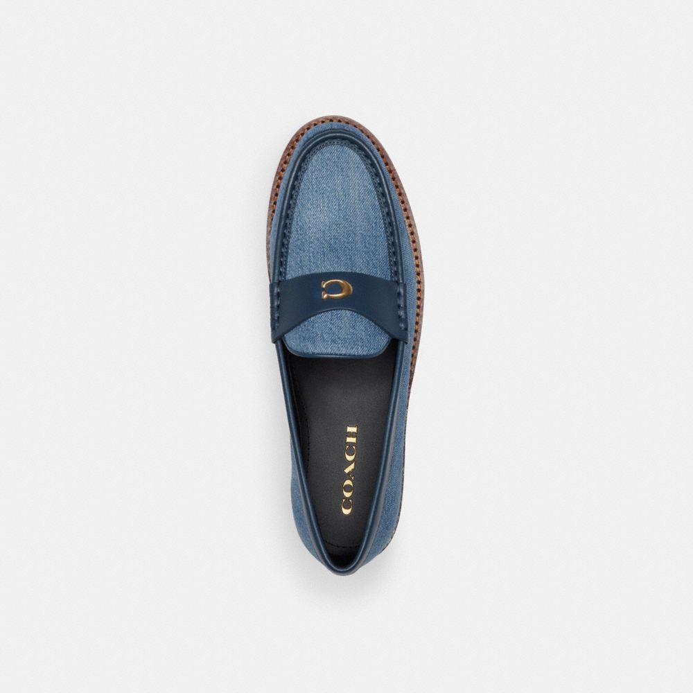 Sapatos Rasos Coach Jolene Loafer Feminino Azul Anil Azuis | KIMWQGH-21