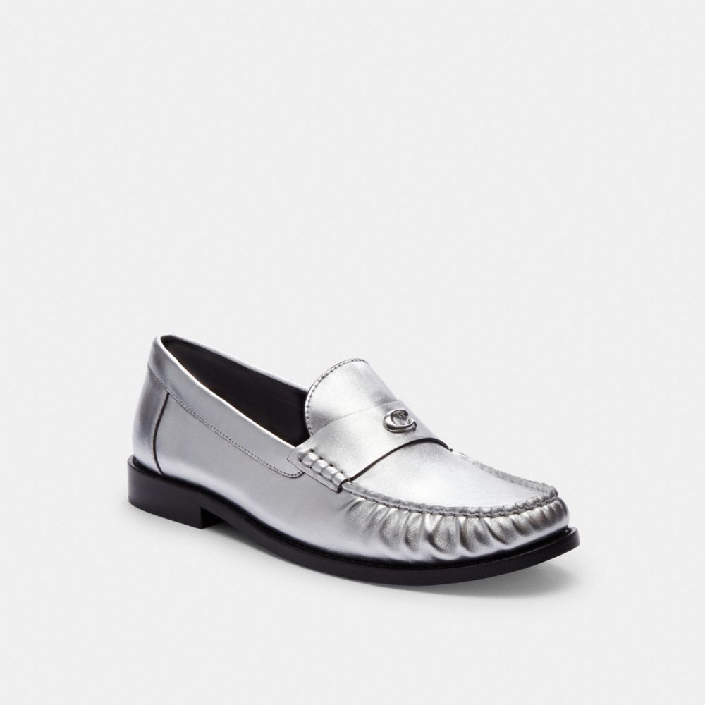 Sapatos Rasos Coach Jolene Loafer Feminino Prateadas | XMVSUEW-29