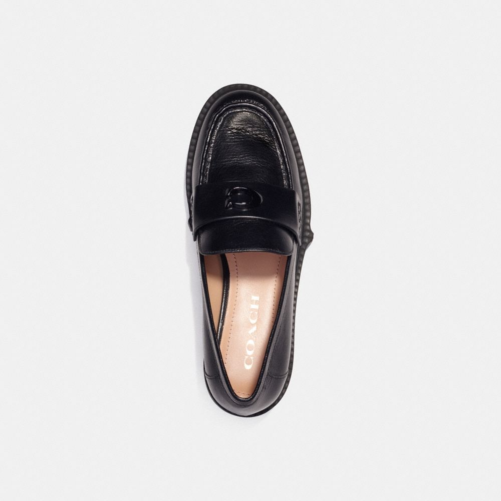 Sapatos Rasos Coach Leah Loafer Feminino Pretas | IGYPSKV-68