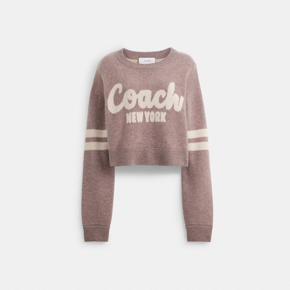 Tops Coach Cropped Sweater Feminino Rosa | UHJZDIR-06