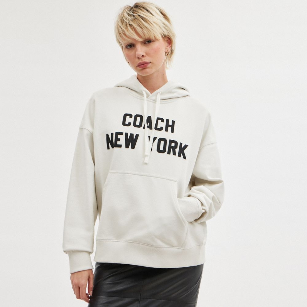 Tops Coach Hoodie Sweatshirt Masculino Creme | BNUXHGD-02