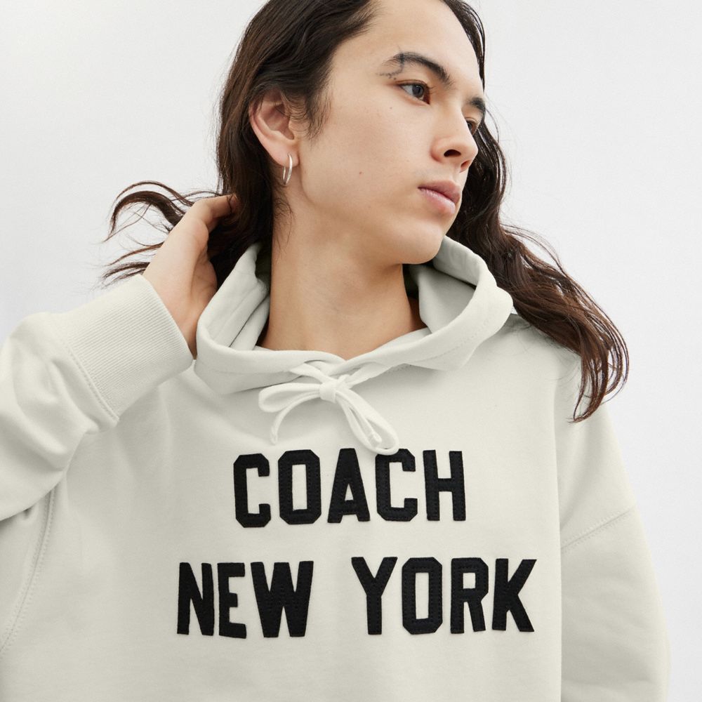 Tops Coach Hoodie Sweatshirt Masculino Creme | BNUXHGD-02