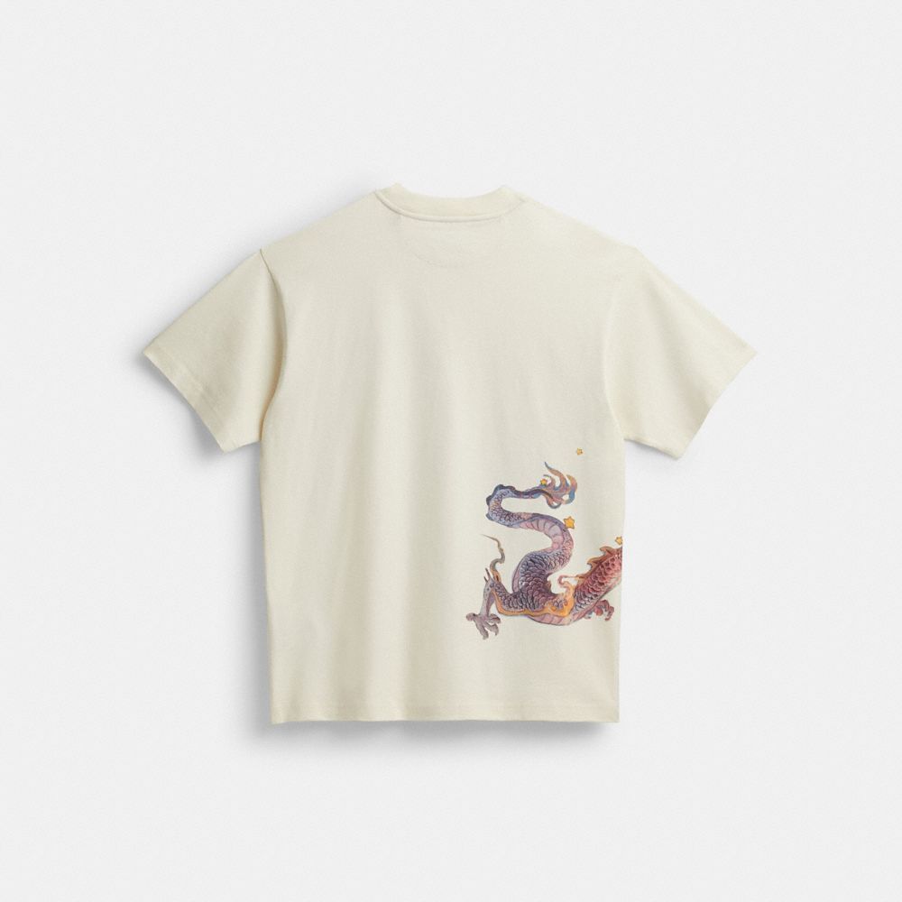 Tops Coach New Year T Shirt With Dragon Masculino Creme | INCUWYV-85