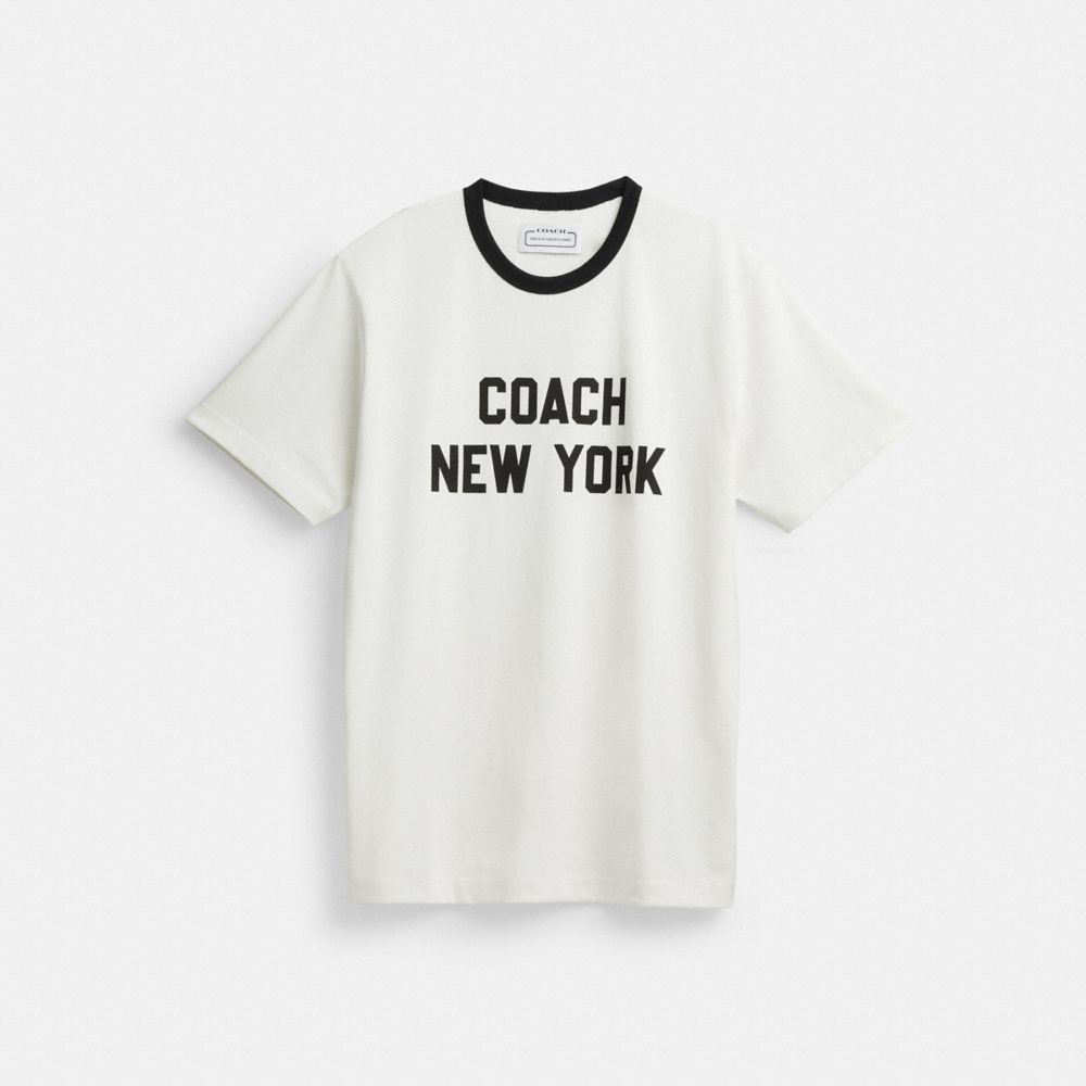 Tops Coach New York T Shirt Feminino Branco | SKHEPCL-38