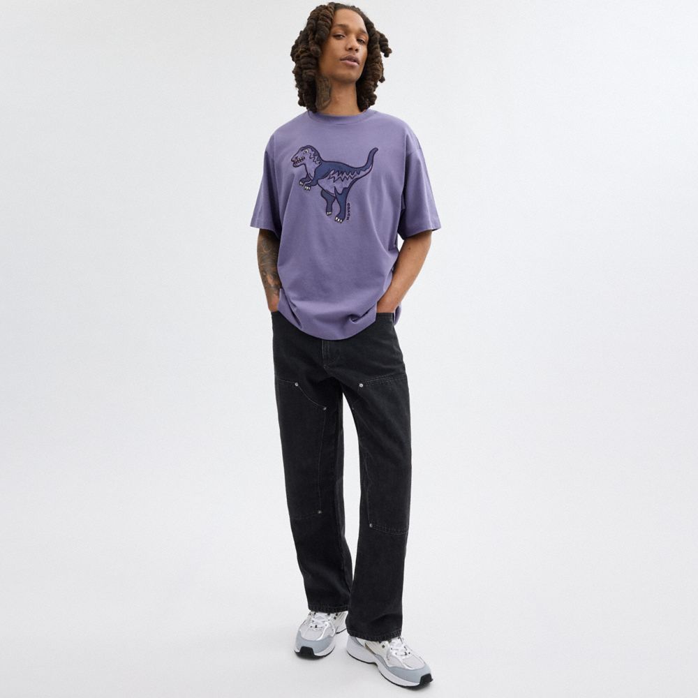 Tops Coach Rexy T Shirt In Organic Cotton Masculino Roxo | BVNUSHQ-28