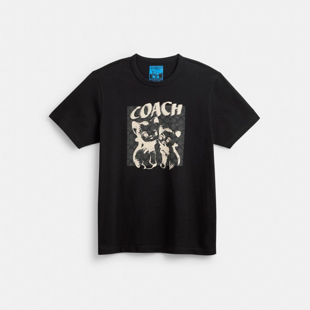 Tops Coach The Lil Nas X Drop Signature Cats T Shirt Feminino Pretas | FPYAVXM-27