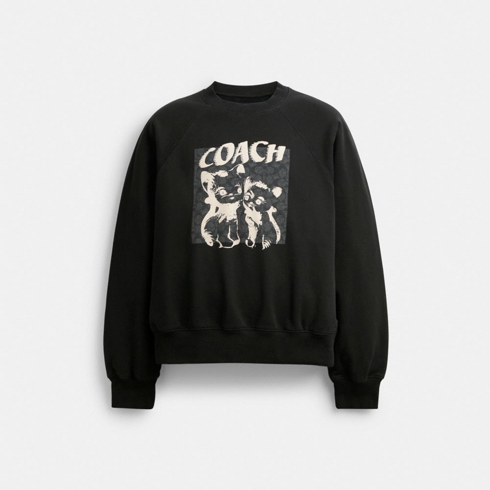 Tops Coach The Lil Nas X Drop Signature Cats Crewneck Sweatshirt Masculino Pretas | RZUNCEQ-86