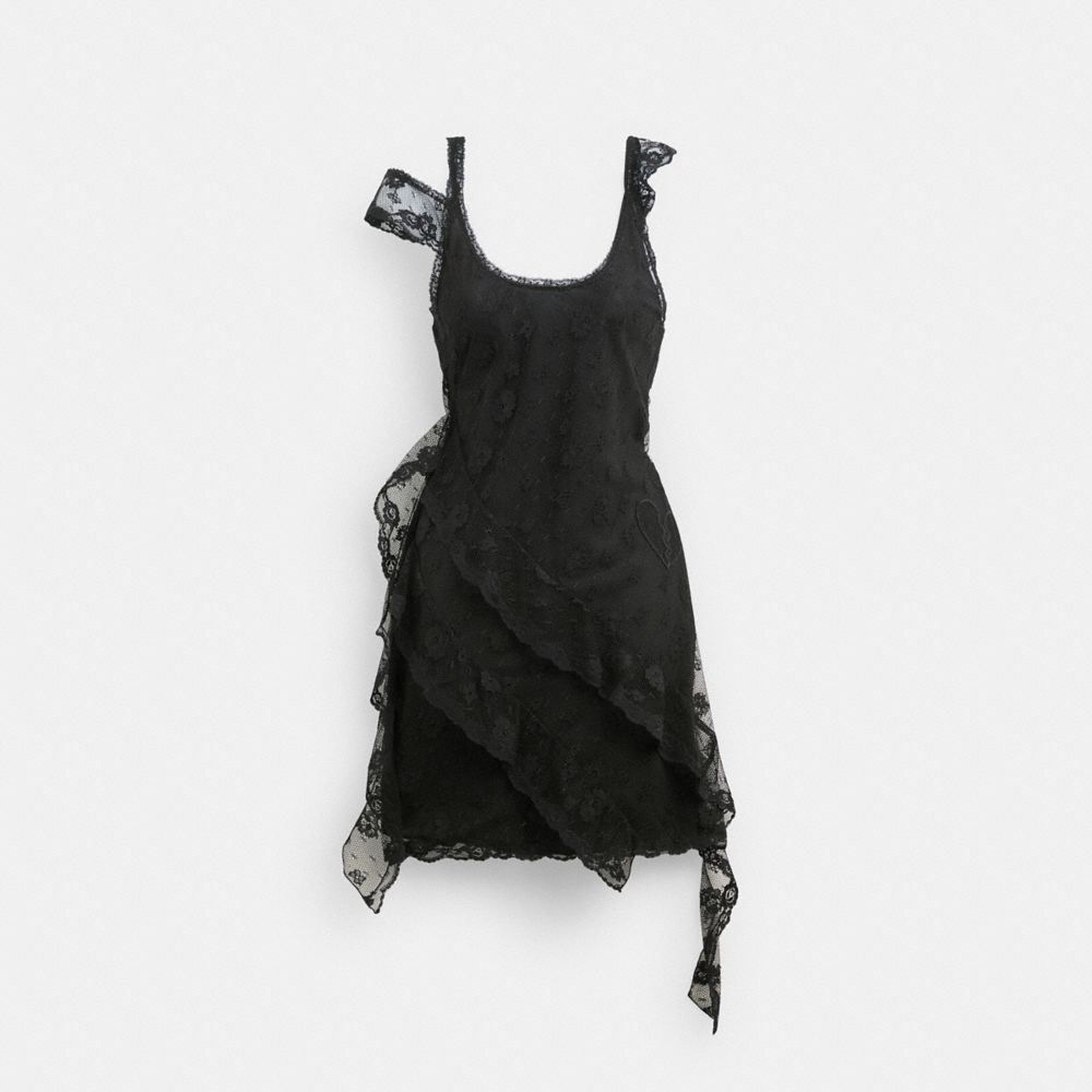 Vestido Coach All Over Lace Mini Dress Feminino Pretas | ZEGPURS-84