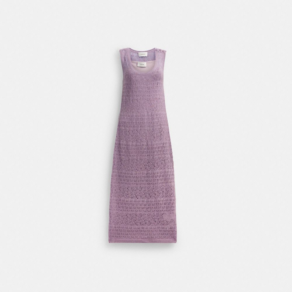 Vestido Coach Lace Knit Dress Feminino Roxo | GBFJIZX-35