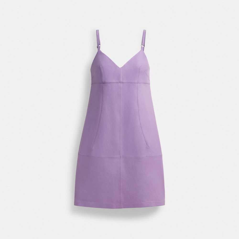 Vestido Coach Short Leather Dress Feminino Roxo | NDHWVZT-30