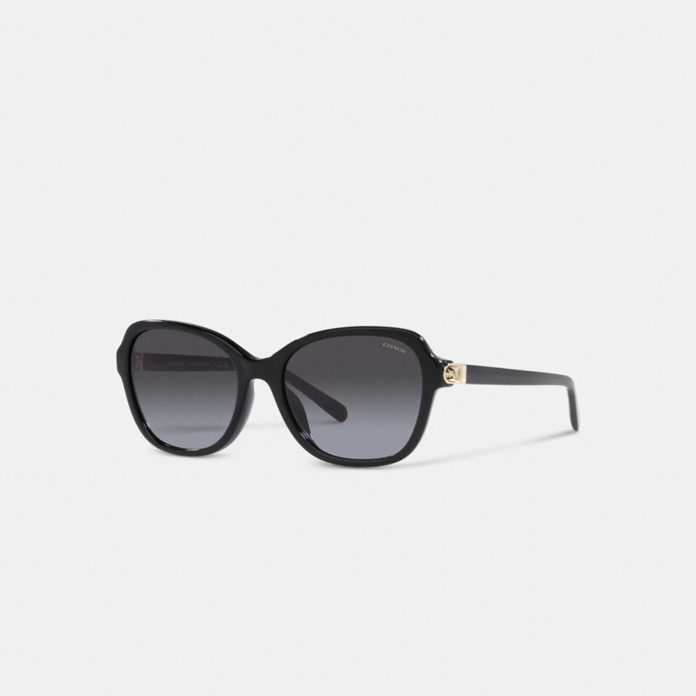 Óculos Coach Hinged Horse And Carriage Square Sunglasses Feminino Pretas | LNAYMRJ-90