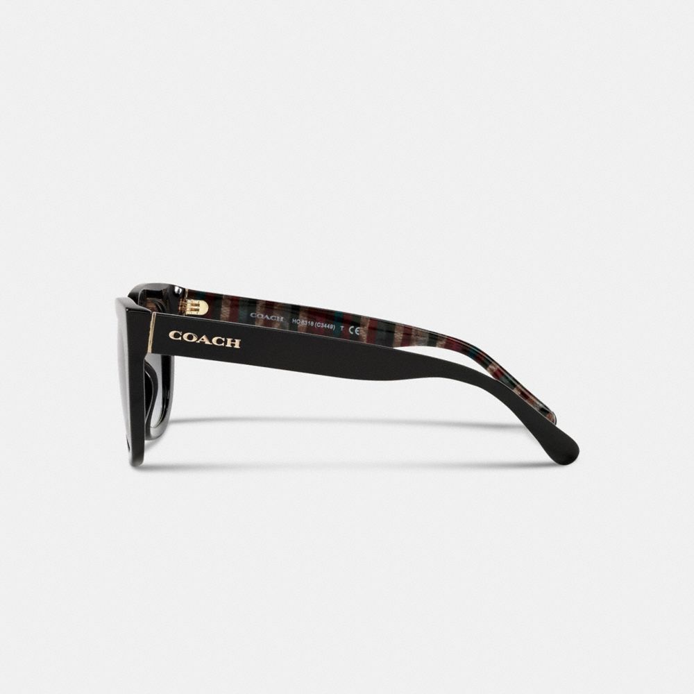 Óculos Coach Legacy Stripe Square Sunglasses Feminino Pretas | FJQNVMU-83