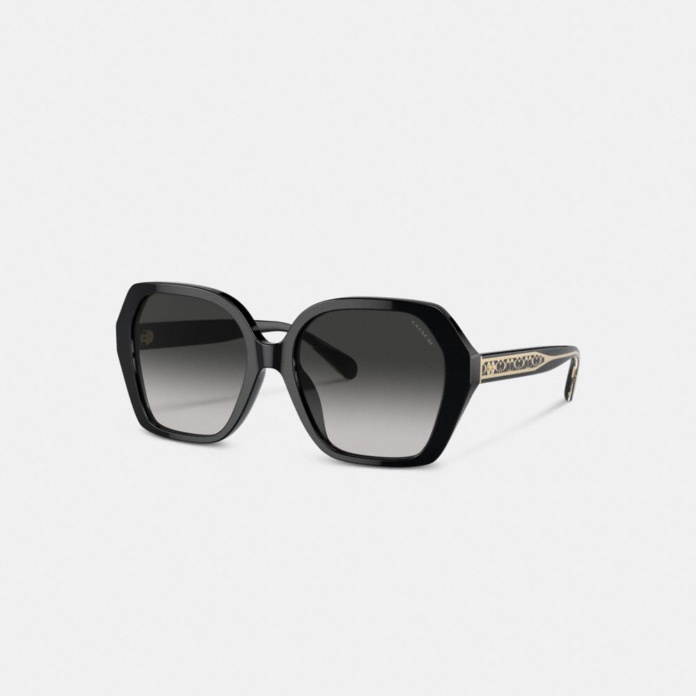 Óculos Coach Signature Ombre Geometric Square Sunglasses Feminino Cinzentas | PKSAUHN-78