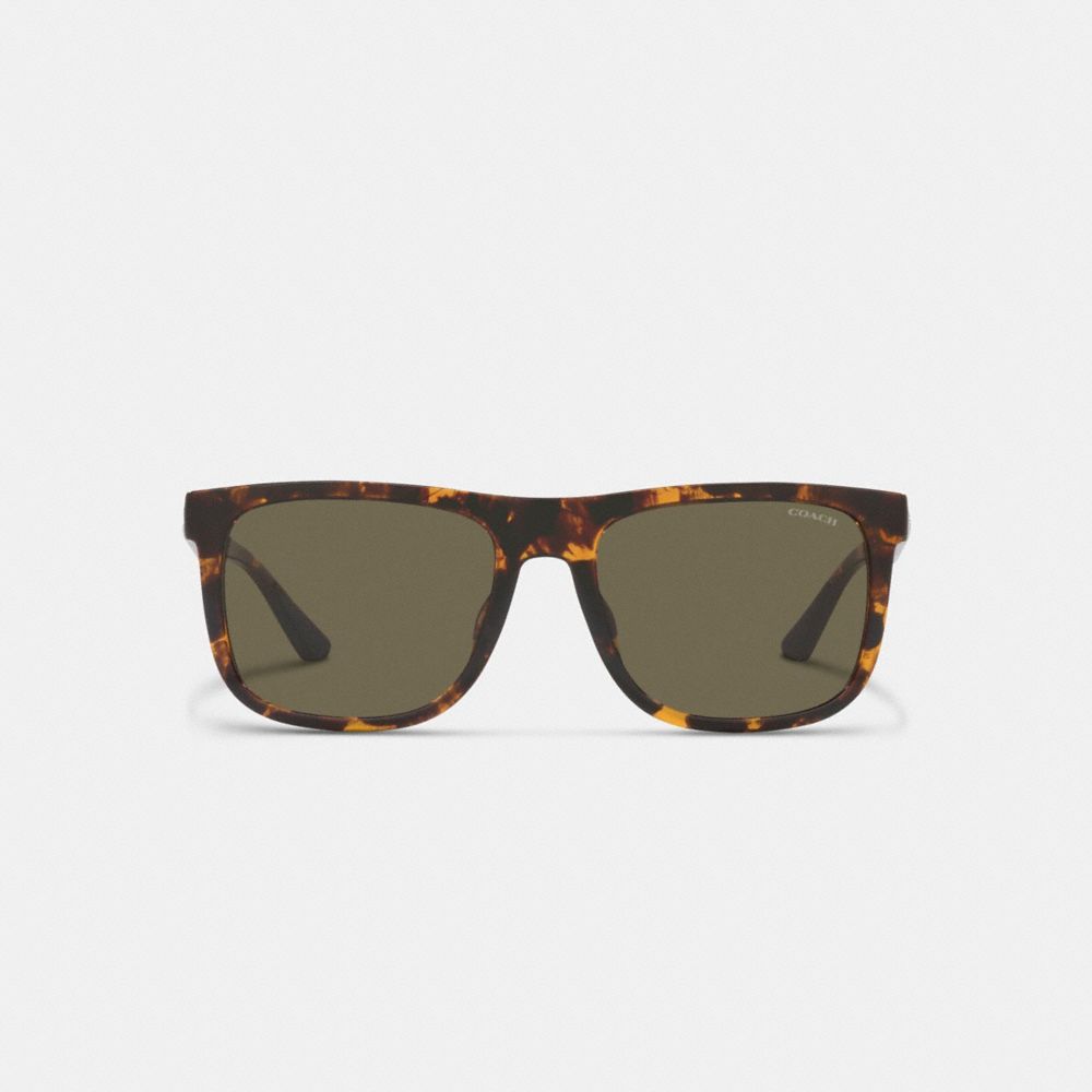 Óculos de Sol Coach Beveled Signature Flat Top Square Sunglasses Masculino Multicoloridas | BWUHSCO-05