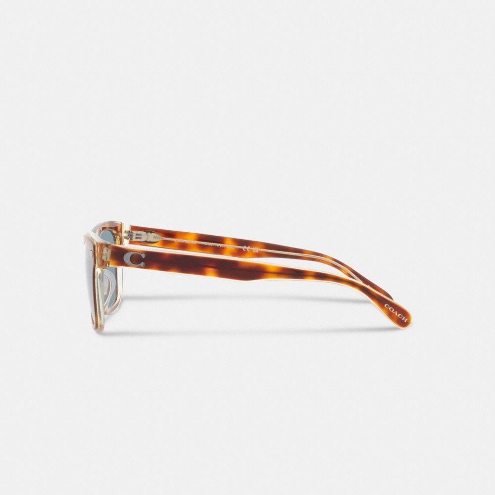 Óculos de Sol Coach Beveled Signature Square Sunglasses Masculino Azuis | GYADQIU-82