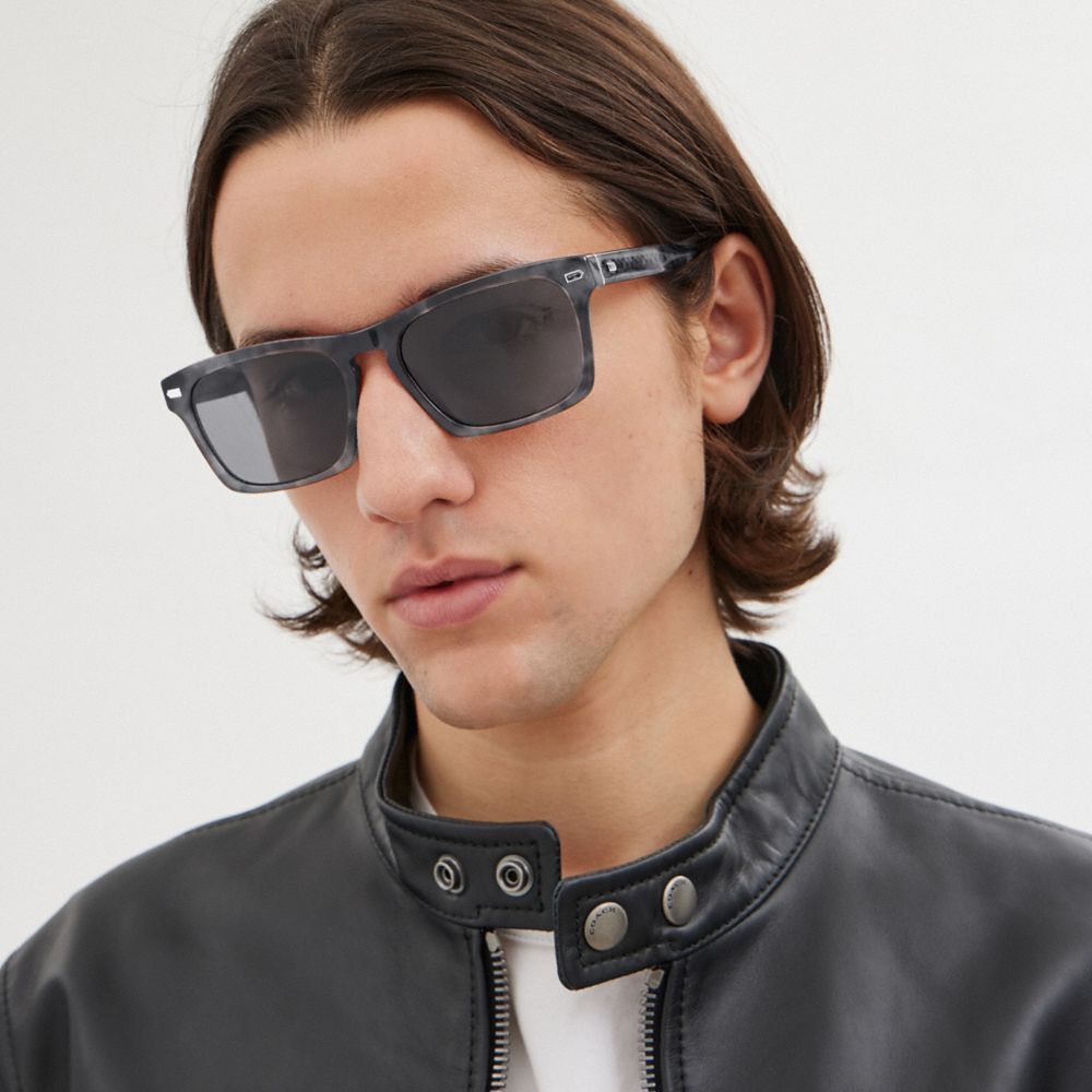 Óculos de Sol Coach Keyhole Square Sunglasses Masculino Azuis | TQDWUNX-58