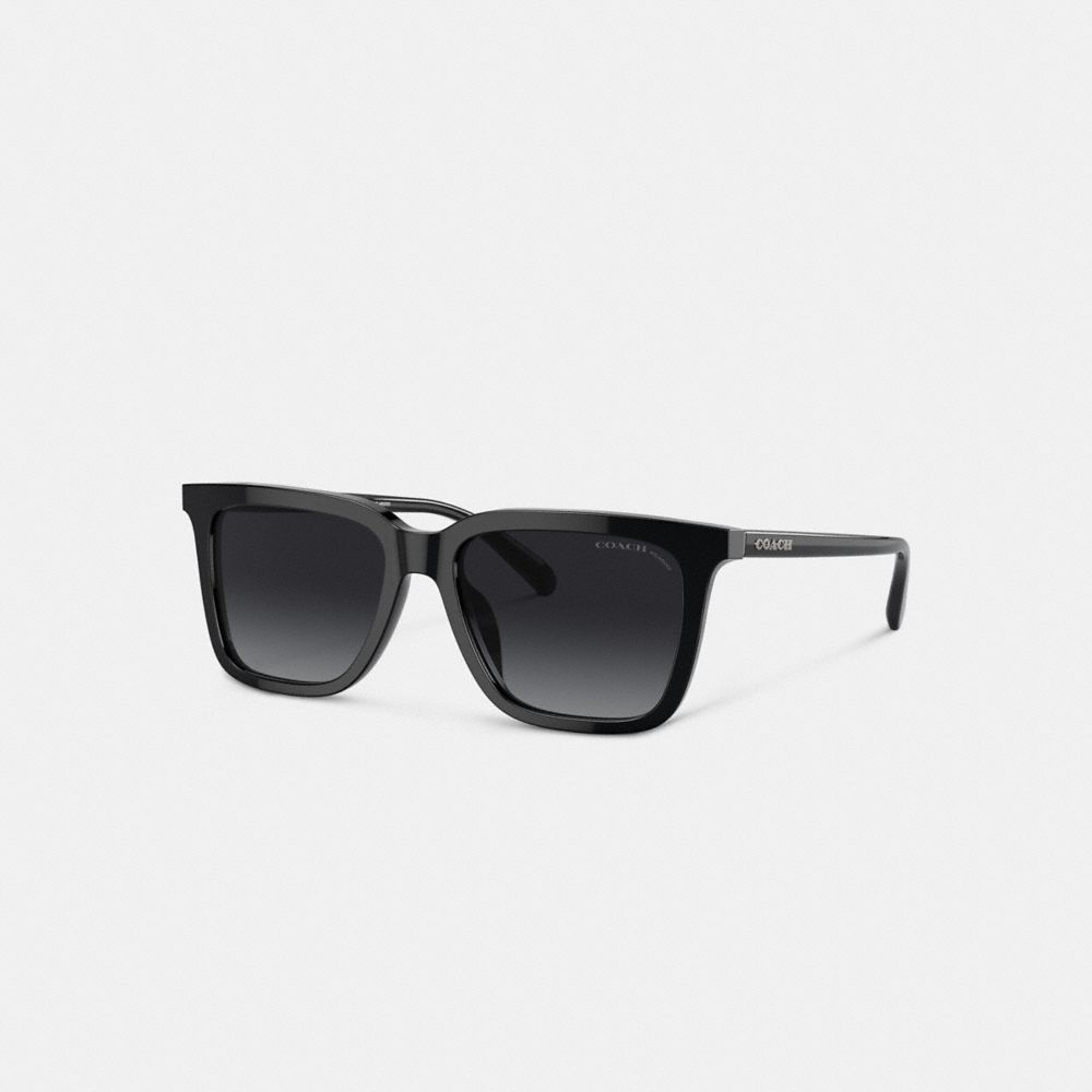 Óculos de Sol Coach Retro Square Sunglasses Masculino Pretas | QAHJEWI-58