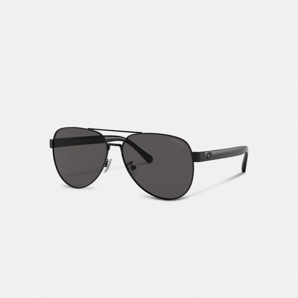 Óculos de Sol Coach Wire Frame Pilot Sunglasses Masculino Pretas | KHWTYJV-76